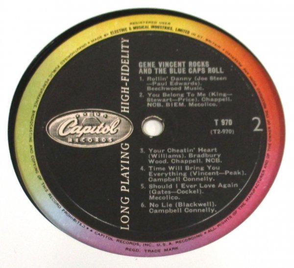 ☆彡 英國盤 Gene Vincent Gene Vincent Rocks! And The Blue Caps Roll [ UK ORIG mono '58 Capitol Records T 970 ]_画像5