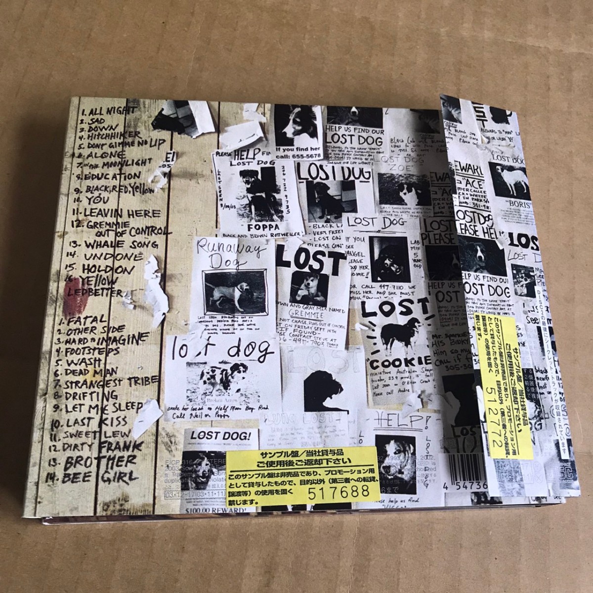 Pearl Jam パール・ジャム ～ lost dogs promo sample 非売品 2CD_画像2