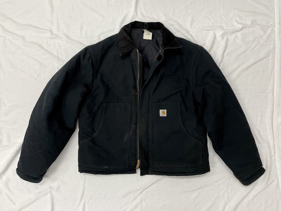 90sカーハート carhartt デトロイトジャケット Detroit Jacket メキシコ製 USA 企画 黒J02 ダック アクティブ ジャケット カバーオール XL_画像2