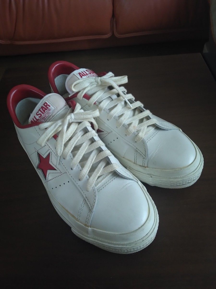 美品 CONVERSE コンバース ワンスター 白/赤 US6サイズ(24Cm