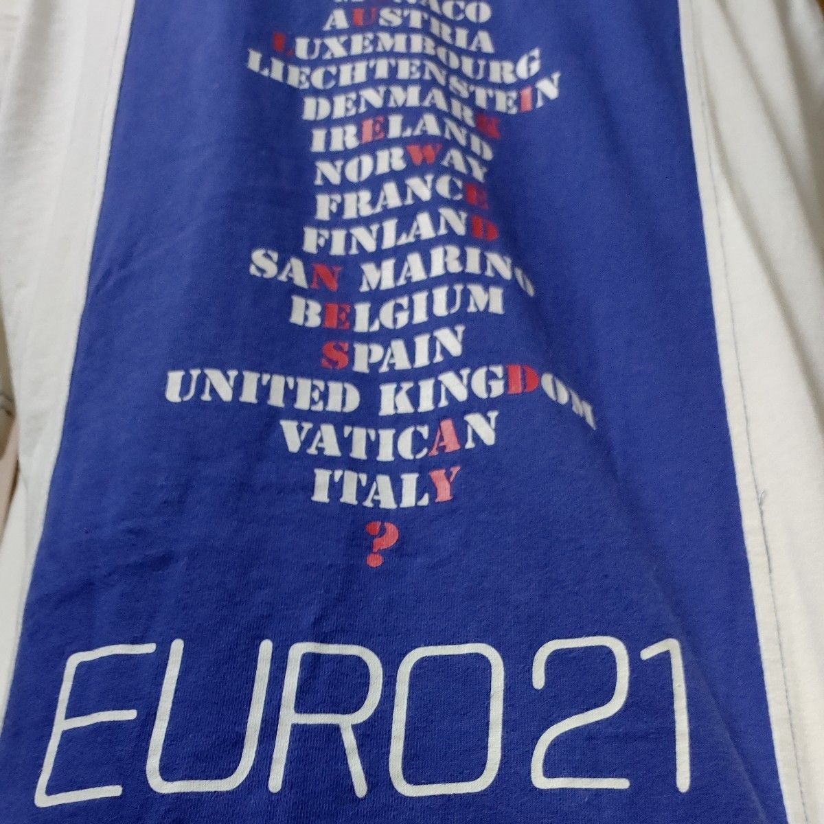 水曜どうでしょう【EURO21】半袖TシャツLL 白/ブルー ヨーロッパ 水曜どうでしょう【EURO21】半袖TシャツLL 白/ブルー ヨーロッパ