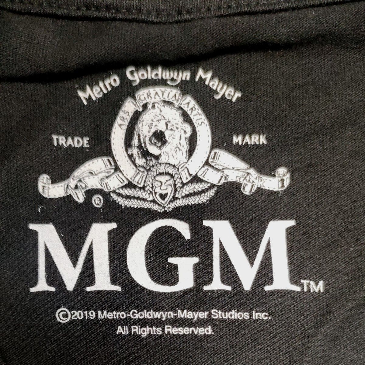MGM半袖TシャツS　ブラック　GUジーユー　映画　Metro Goldwym Mayerメトロ・ゴールドウィン・メイヤーライオン