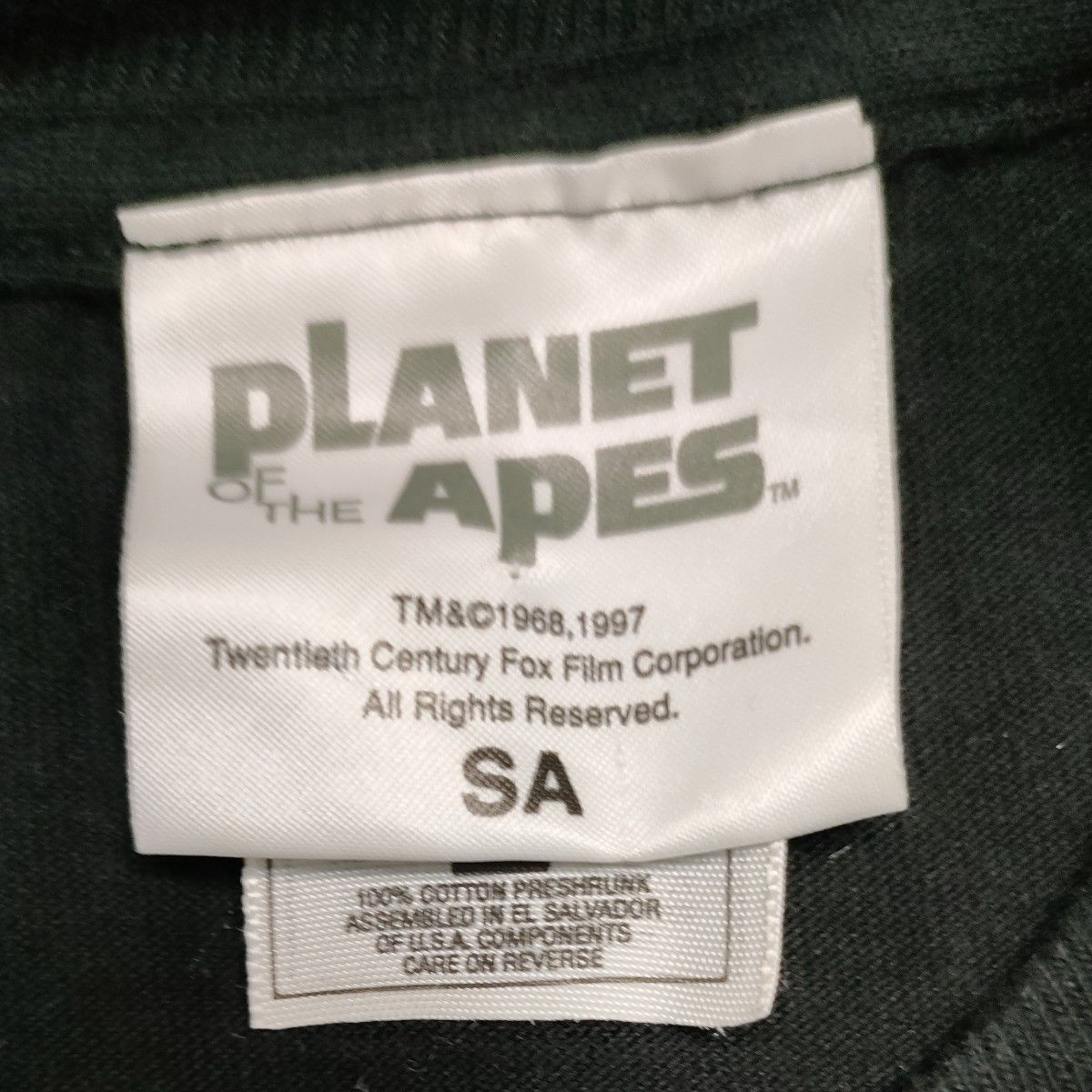 猿の惑星半袖TシャツSS/S 黒 激レア タグにも【PLANET OF THE EARTH