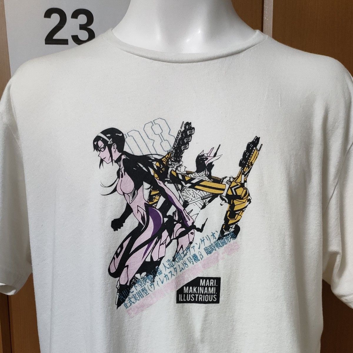 新世紀エヴァンゲリオン【真希波マリ】半袖TシャツL ホワイト 希少