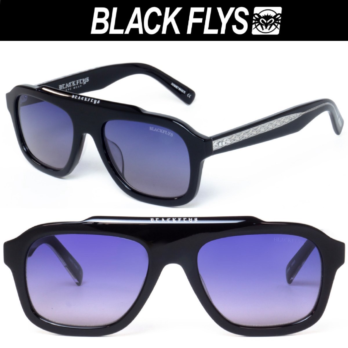 パープルグラデーションレンズ ブラックフライ FLY BALLER サングラス BlackFlys BLACK-SILVER/PURPLE GRADETION
