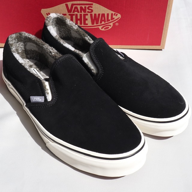 26.5cm Vans Slip-On スエード バンズ スニーカー スリッポン ブラック COZY HUG BLACK US8.5_画像1