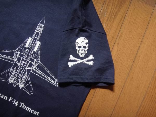 ジェット戦闘機 Tシャツ Grumman F-14 Tomcat TOPGUN　　　001_ジョリーロジャース部隊マーク