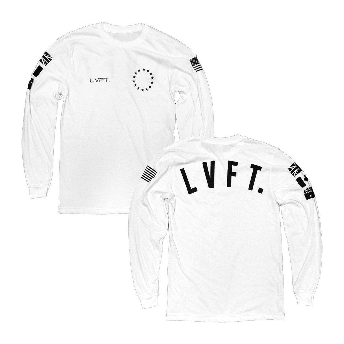 【送料無料】LVFT ロングスリーブ Star 白 Mサイズ☆LIVE FIT_White