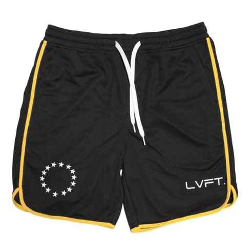 LVFT ハーフパンツ 黒×黄Line XXLサイズ☆LIVE FIT