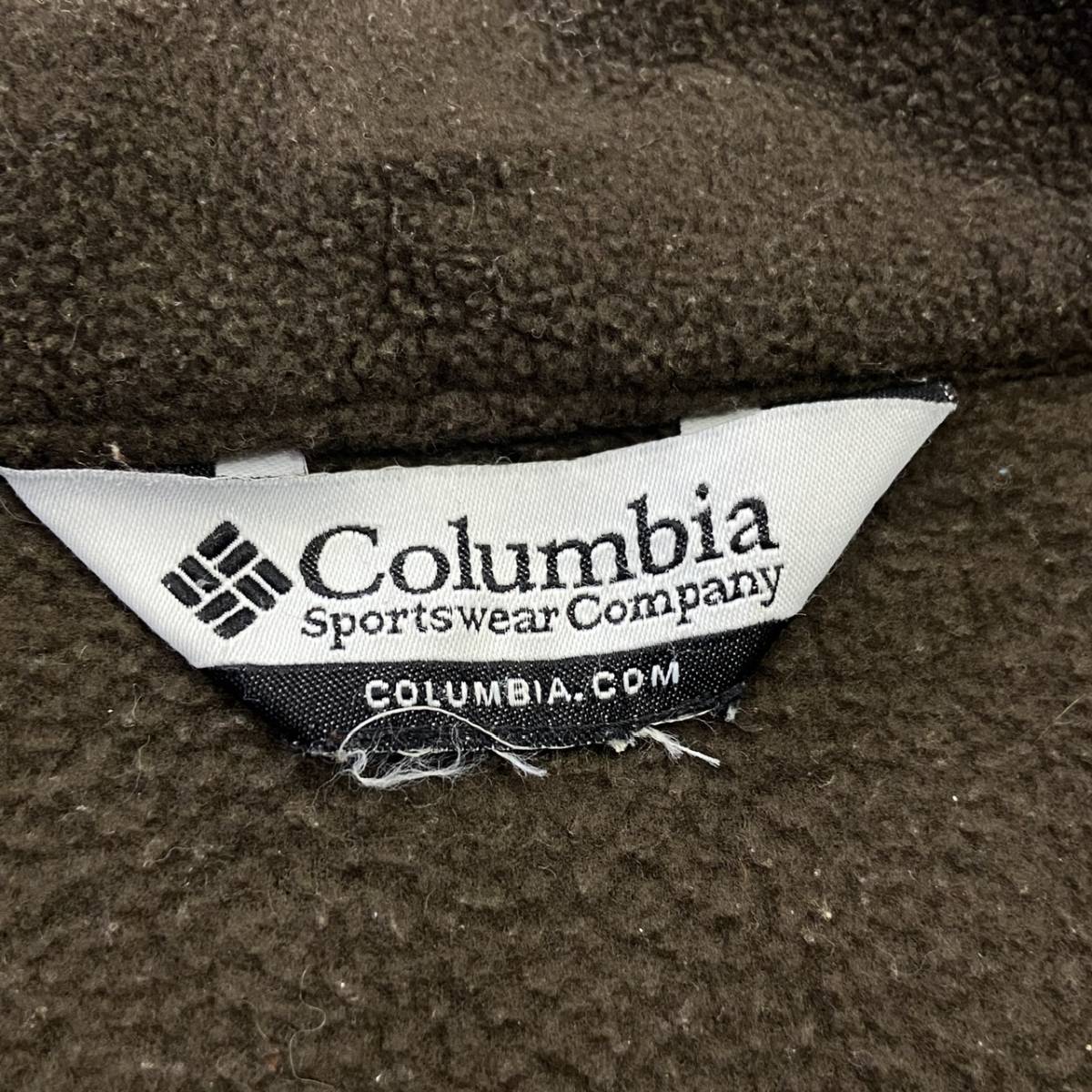 Columbia コロンビア フリース ジャケット ブラウン ワンポイント ロゴ 刺繍 フルジップ パーカー ライナー アウトドア_画像5