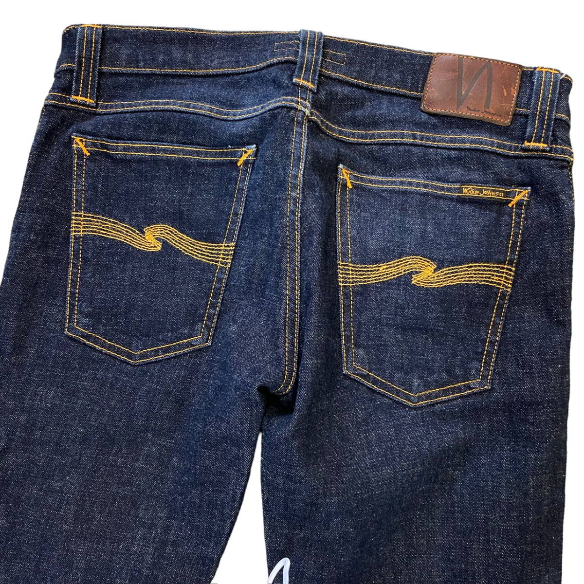 イタリア製 Nudie Jeans デニム パンツ W31 L32 ヌーディー ジーンズ ストレッチ スリム ストレート スキニー Made in ITALY オーガニックの画像9