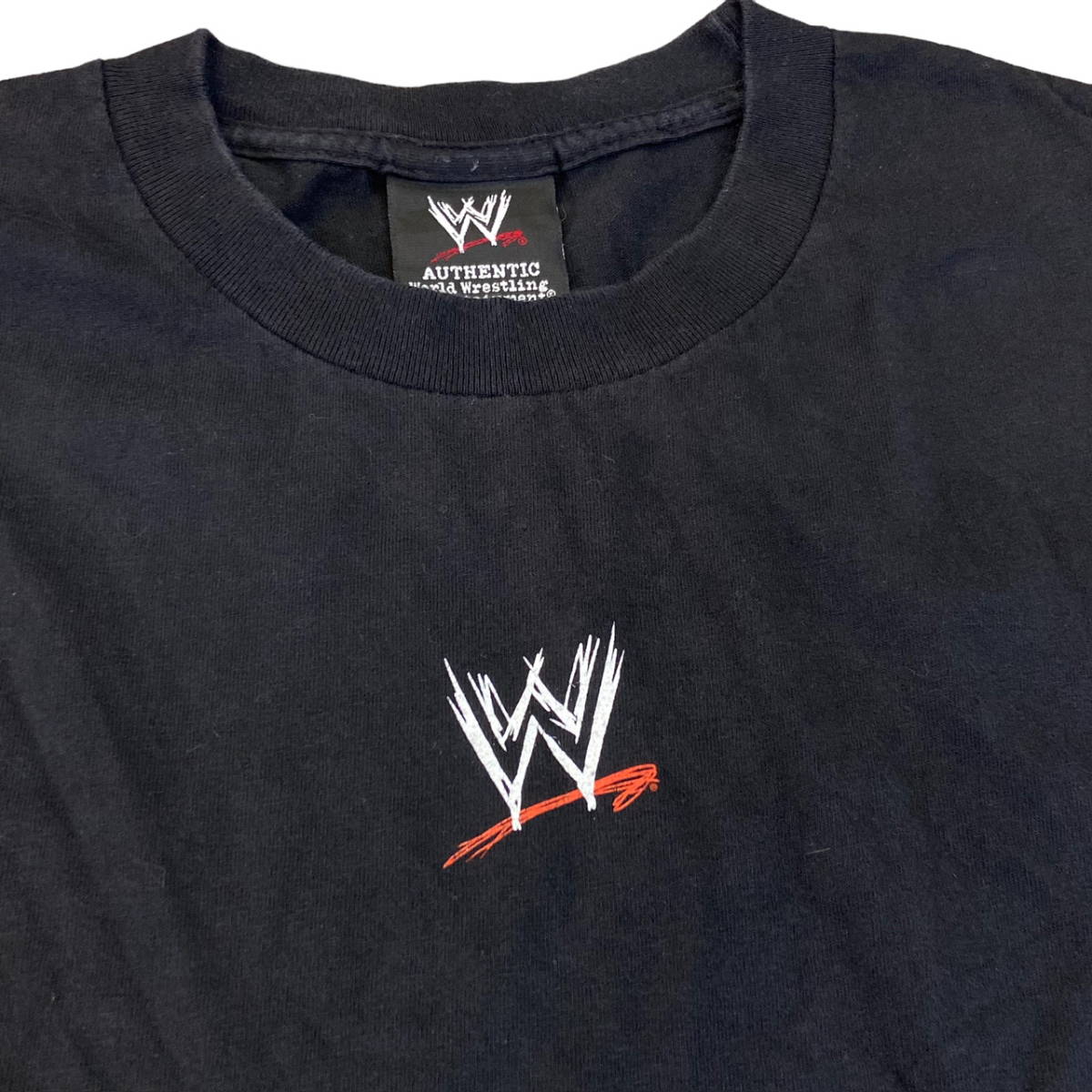 00s WWE プロレス ロゴ Tシャツ 2008年製 XL ブラック SmackDown RAW NXT SUPERSTARS イベント 格闘技 アメプロ WCW WWF_画像1