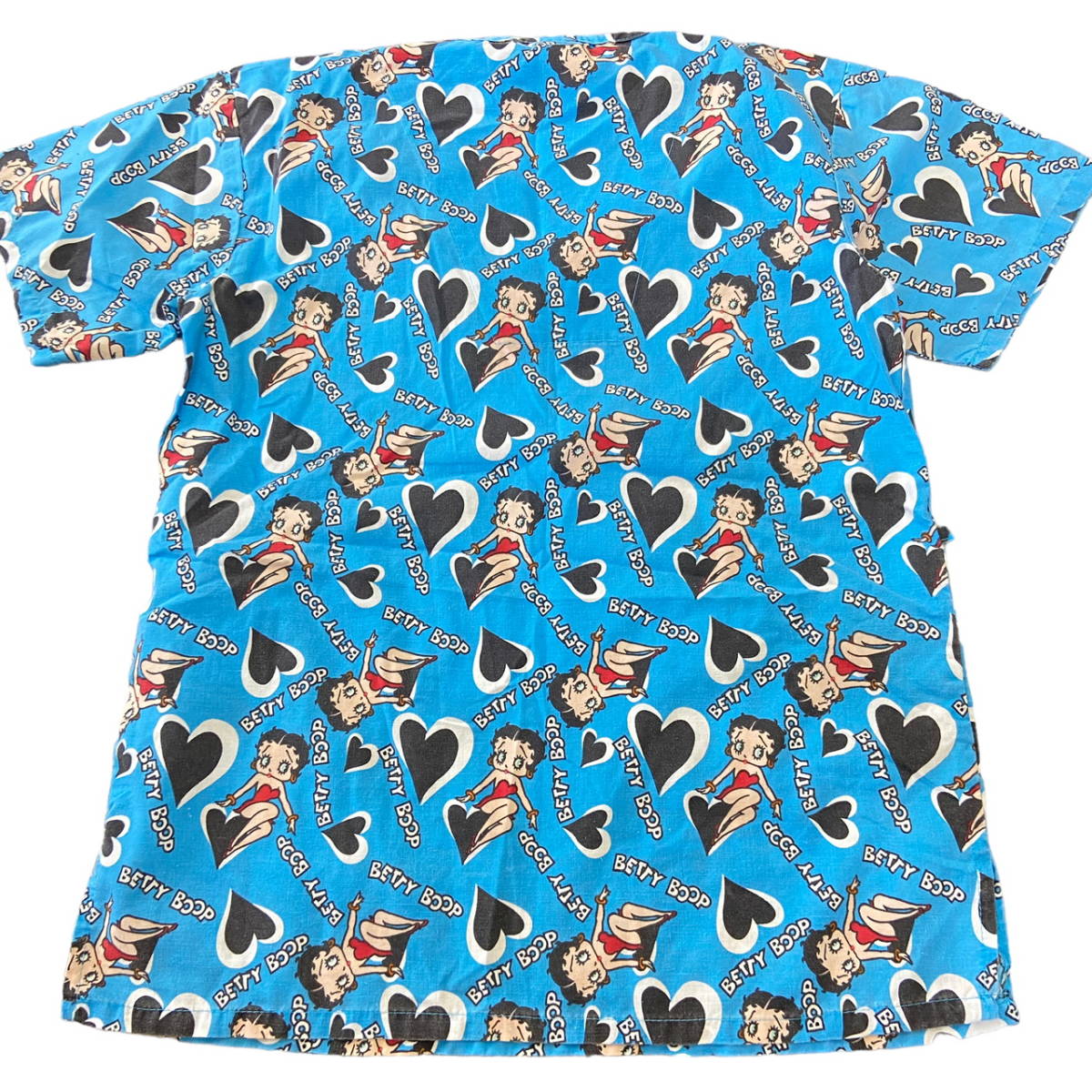 BETTY BOOPbetib-p short sleeves medical shirt pyjamas S blue total pattern beti Chan shirt Kids USA character 