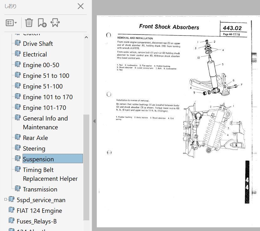 FIAT 124 Spider service book Ver2 wiring diagram owner's abarth ABARTH repair book Work shop manual 