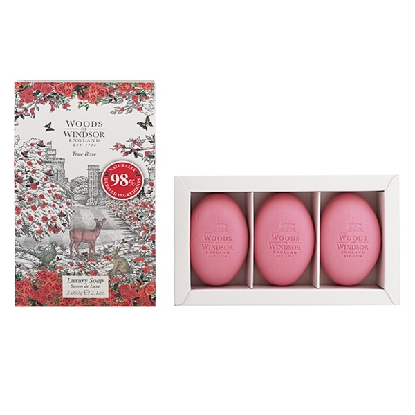 ウッズ オブ ウィンザー トゥルーローズ ソープ 60g×3 TRUE ROSE SOAP WOODS OF WINDSOR 新品 未使用_画像1