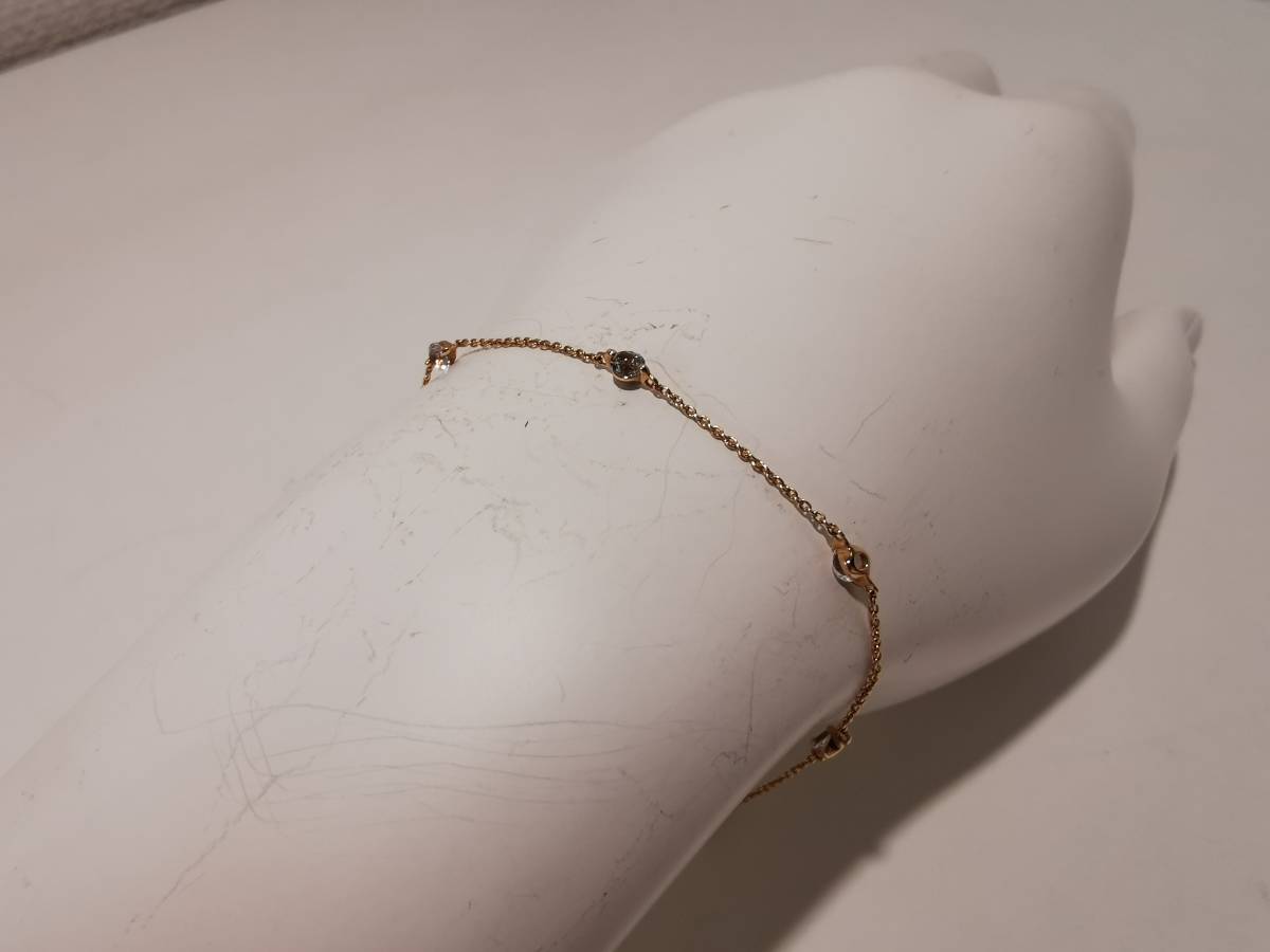 スタージュエリー STAR JEWELRY□ハート 天然石 ブレスレット K10-
