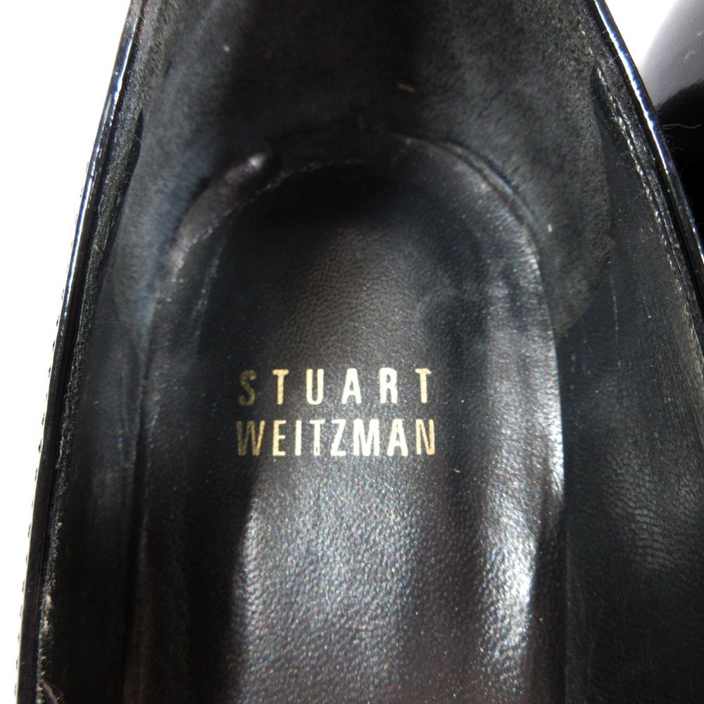 ▲▽Stuart Weitzman（スチュワート・ワイツマン）◆レディース◆オープントゥパンプス◆エナメルブラック◆サイズ7.5◆7cmヒール◆良品◆_画像10