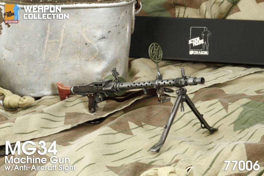 【 銃器 】1/6ドールパーツ：DRAGON製：WWII ドイツ軍 MG34機関銃セット対空サイト付き（豪華化粧箱入り）_対空サイトが付属するタイプです