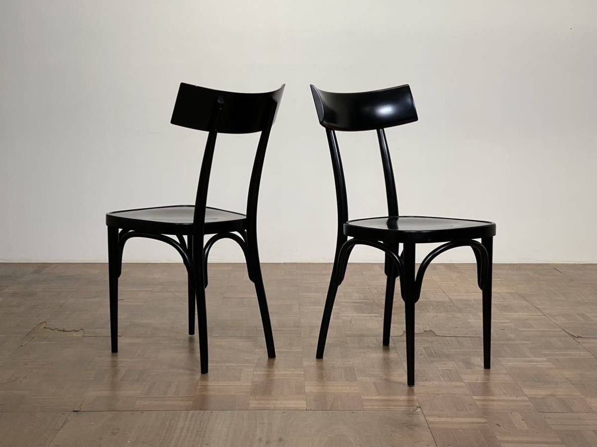 -sr227b｜THONET × Wiener GTV Design チェコチェア ブラックラッカー仕上げ セット｜ヘルマン・チェク 什器 ダイニングチェア トーネット_画像1