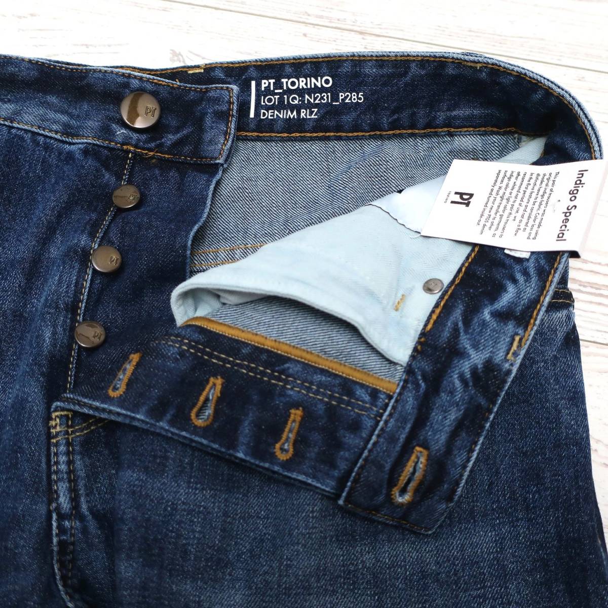 新品 未使用 PT TORINO 最高級 ジーンズ REBEL デニム 美脚 テーパード アンクル丈 クロップドパンツ インディゴ メンズ W32 Lサイズ
