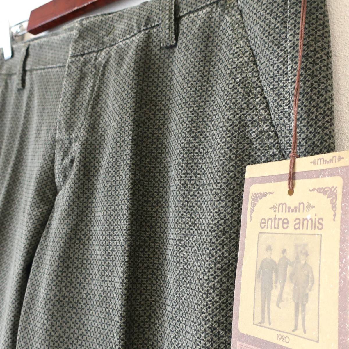  new goods unused Anne to rare mientre amis stretch chinos tapered slim slacks pants total pattern gray men's W35 XL size 