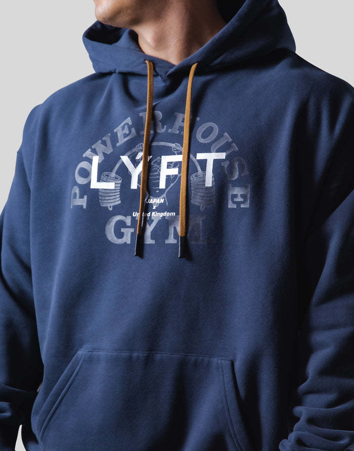 ○LYFT × POWER HOUSE GYM LOGO HOODIE 　NAVY　コラボ　XL ゴールド　パワーハウス ジム　未使用