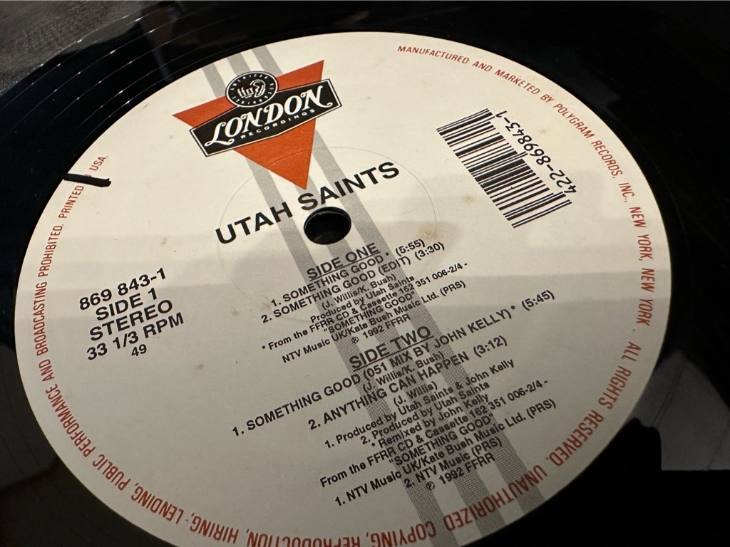 12”★Utah Saints / Something Good / ユーロ・ハウス / テクノ・クラシック！の画像1