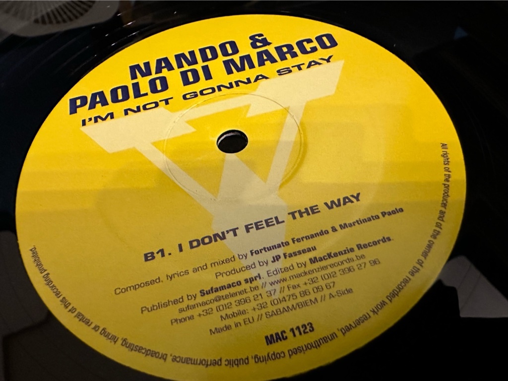 12”★Nando & Paolo Di Marco / I’m Not Gonna Stay / エレクトロ・ヴォーカル・ハウス！_画像2