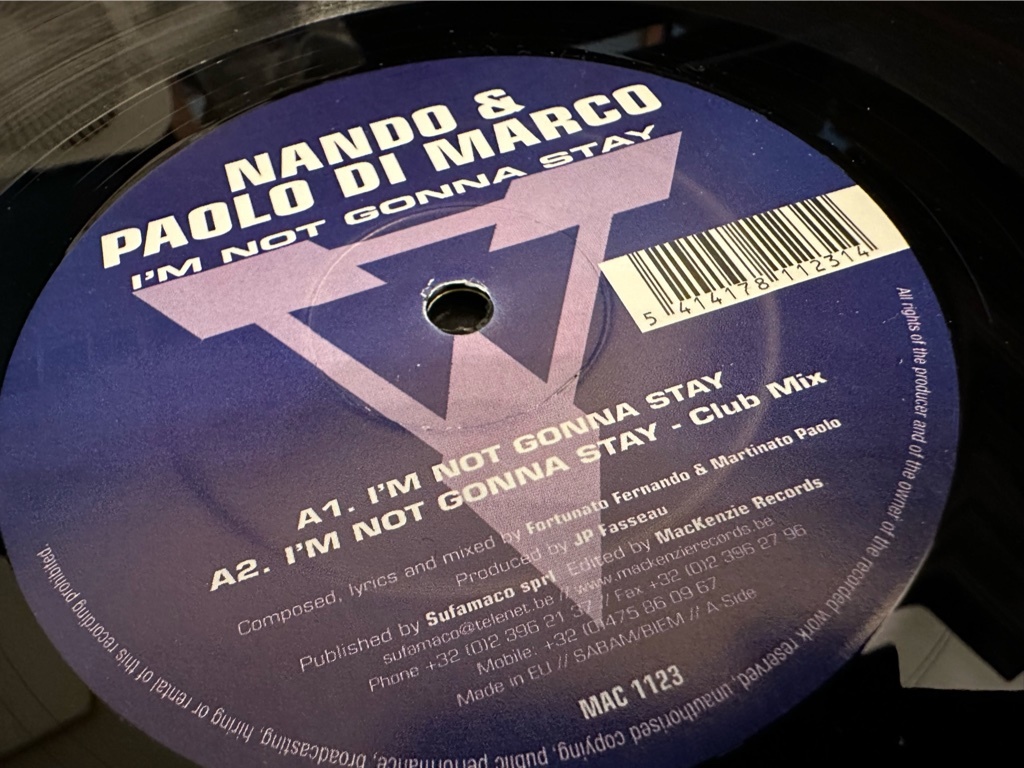 12”★Nando & Paolo Di Marco / I’m Not Gonna Stay / エレクトロ・ヴォーカル・ハウス！_画像1