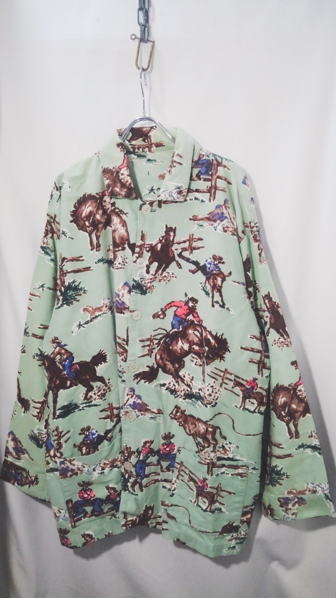 Vintage Nick & Nora cowboy pajama shirt 90s ニック & ノラ カウボーイ柄 パジャマ シャツ カートコバーン ニルヴァーナ ビンテージ_画像4