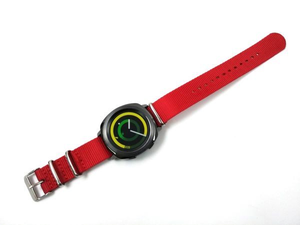 ナイロン製ミリタリーストラップ natoタイプ 腕時計布ベルト レッド 18mmの画像3