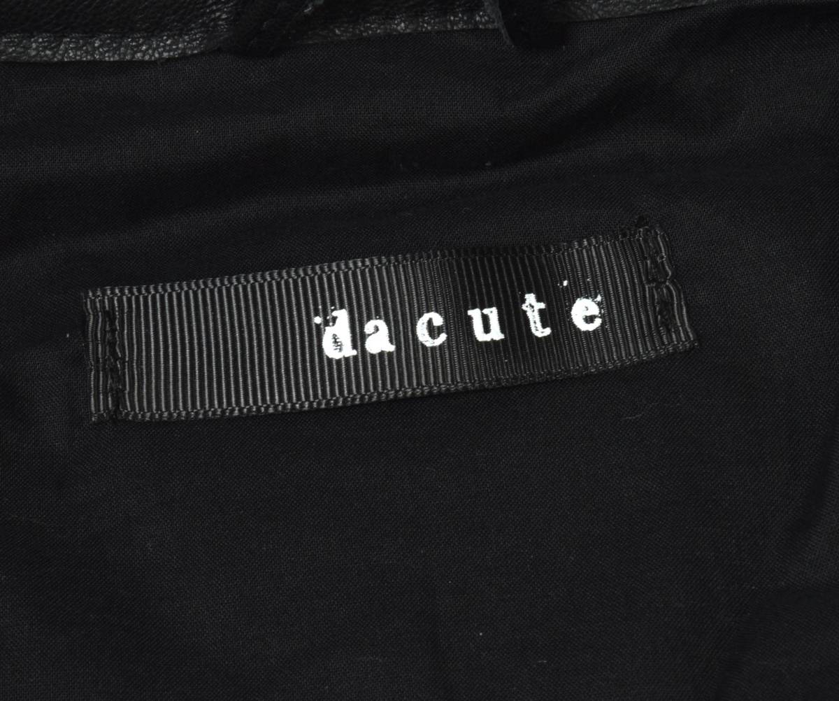 未使用 dacute ダクテ イタリア製 シープ レザージャケット 52 (XL) 羊革 ブラック_画像7