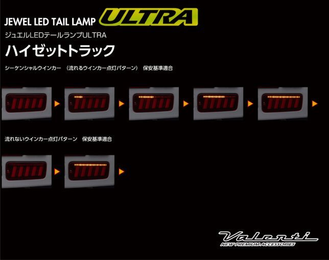 ★Valenti 保安基準適合 ジュエル LEDテール ULTRA★サンバートラック S500J/S510J (H26/9～R3/11)★レッドレンズ/ブラック TD50HJU-RG-1_画像5