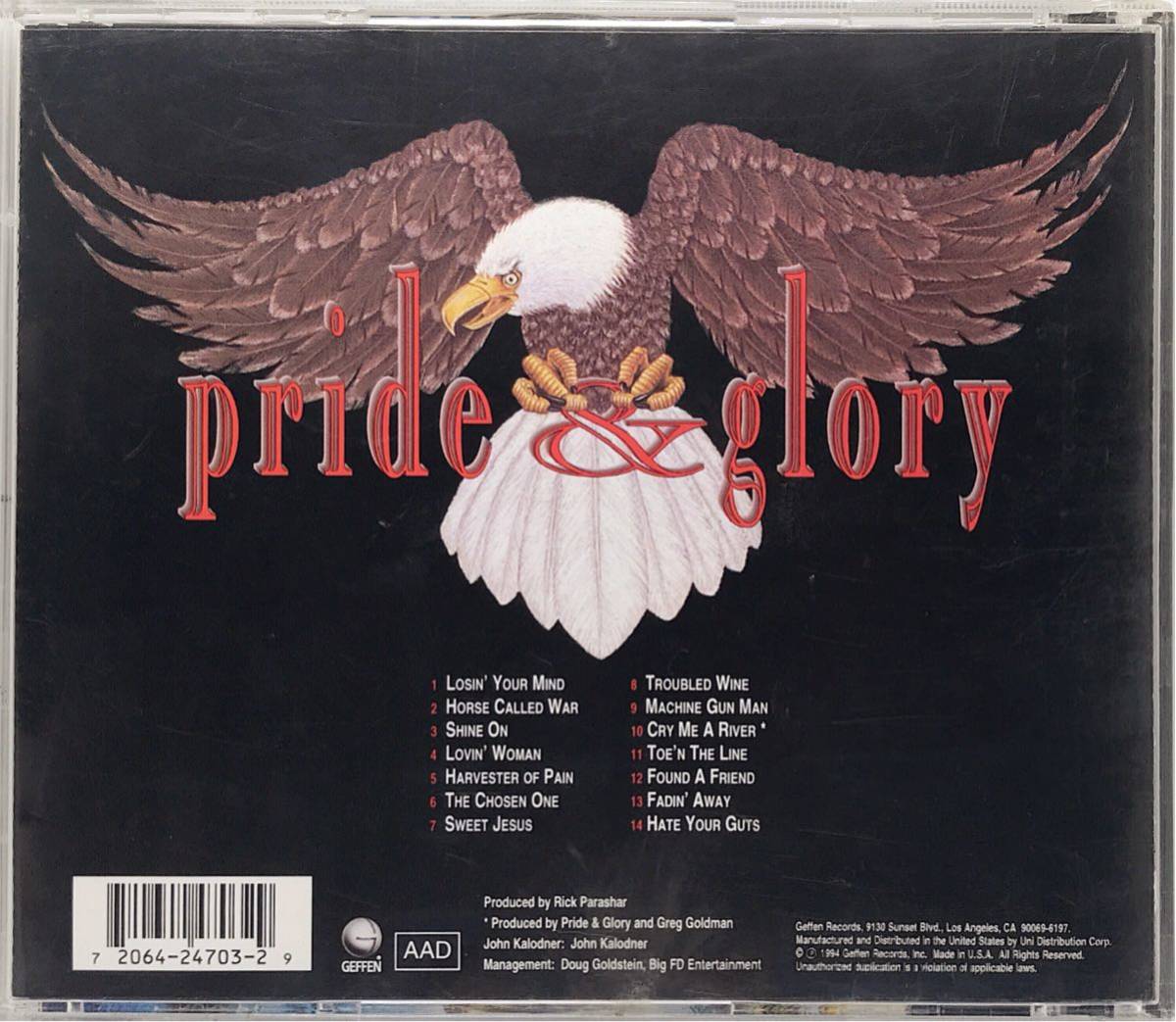 【プレ対象】 CD ★ PRIDE & GLORY ★ 1994年 ★ 輸入盤中古品_画像2