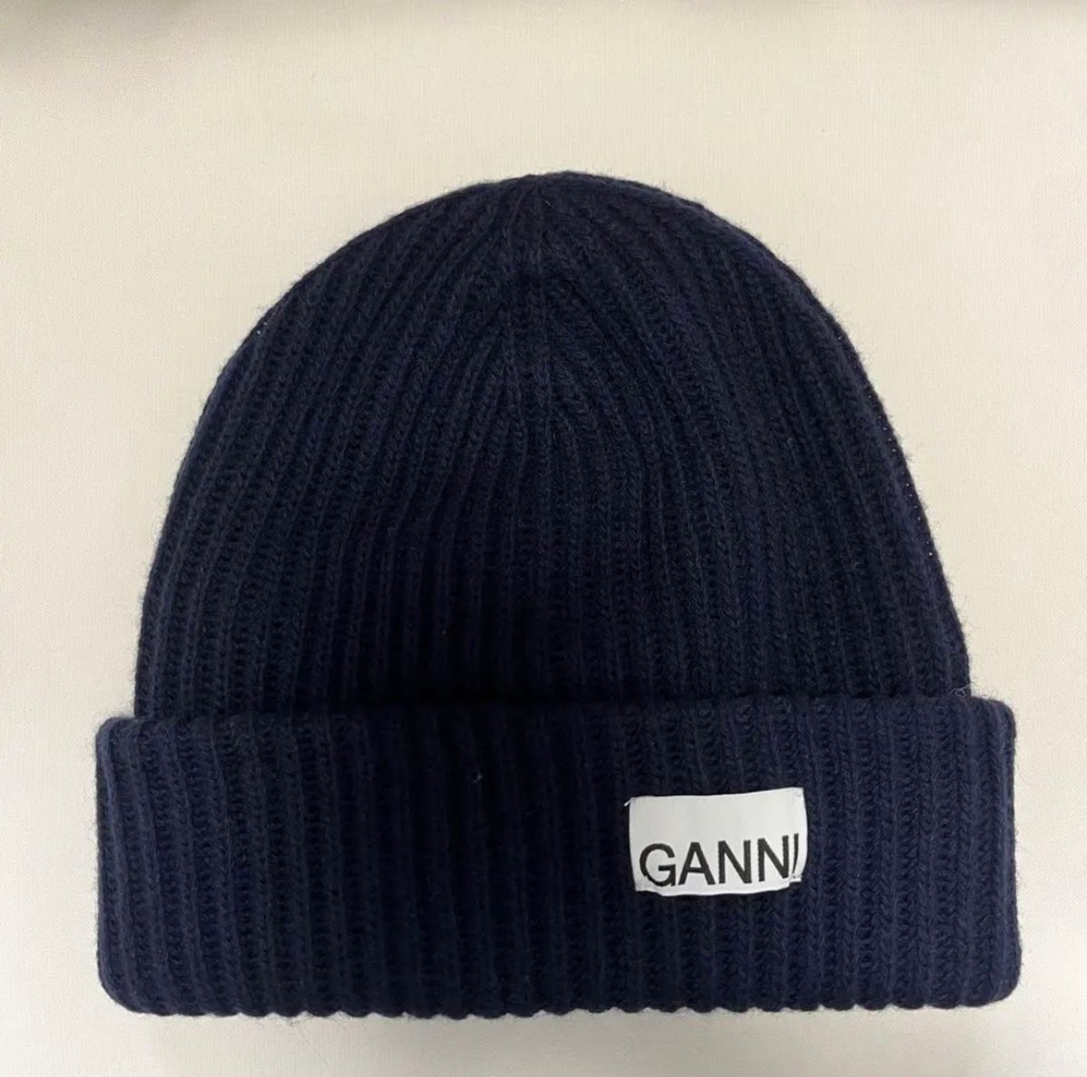 新品・未使用 GANNI ガニー ビーニー ニット帽 フリーサイズ ネイビー