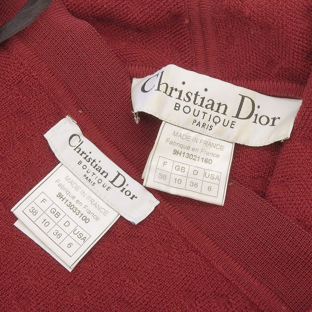 CHRISTIAN DIOR Dior by John Galliano Galliano период POM вязаный выставить женский оттенок красного 38 1999F/W архив 