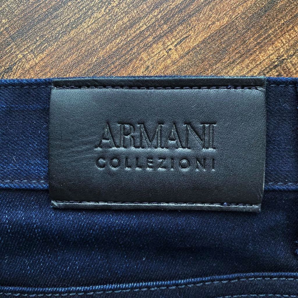 高級 ARMANI COLLEZIONI アルマーニコレツォーニ Dark Blue P16 Slim Fit Jeans スリムフィット ストレッチ デニムパンツ ジーンズ size.30の画像6