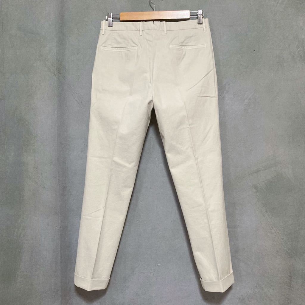 ルーマニア製 GTA IL PANTALONE ジーティーアー BYRON SLIM FIT 1プリーツ タック スリム ストレッチ パンツ スラックス size.44 オフ白_画像4