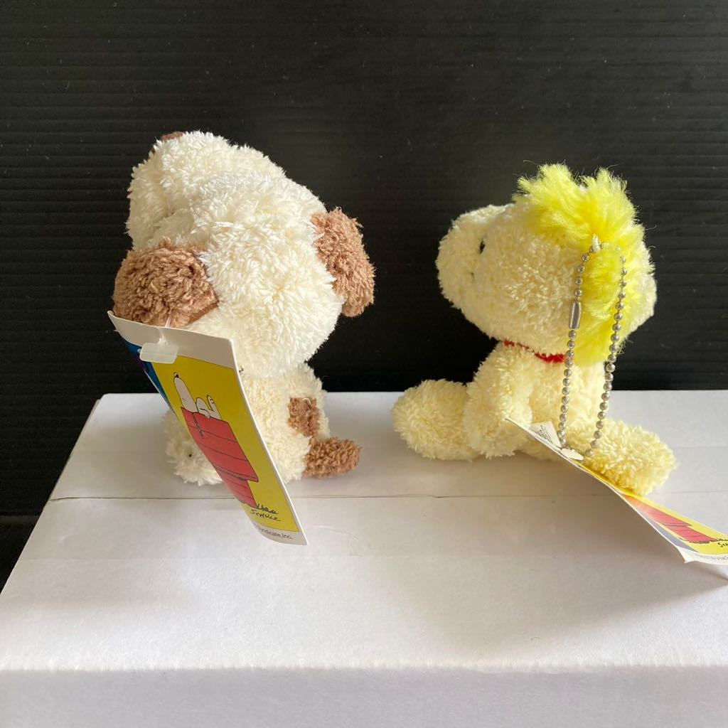 新品★SNOOPY★スヌーピー＆ウッドストック　ぬいぐるみ　キーホルダー　3点セット★ふんわり　もふもふ_画像3