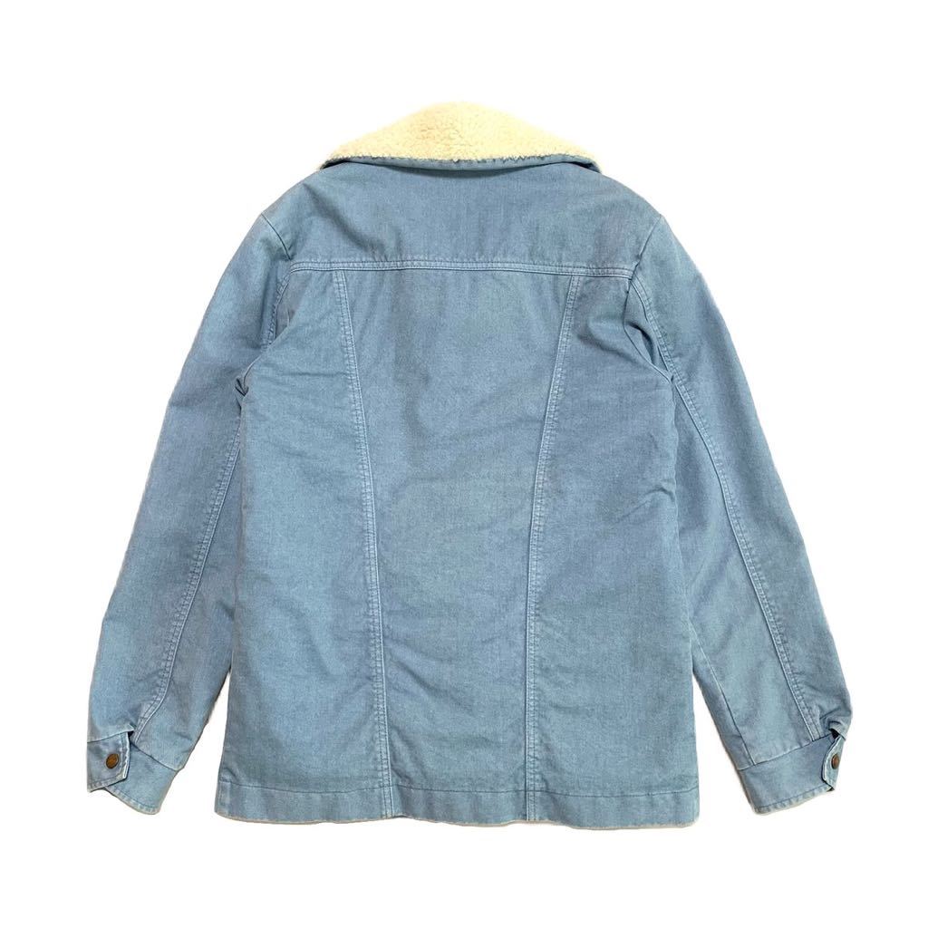 ☆良品 ラングラー × ロンハーマン 別注 後染め ランチコート ボア デニムジャケット size M コラボ Wrangler RonHerman Gジャン RHC 古着_画像2