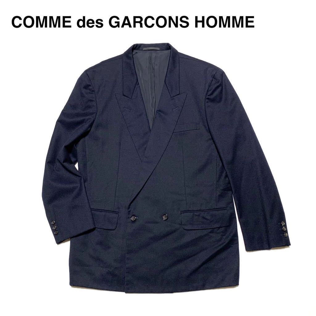 ☆希少 コムデギャルソンオム COMME des GARCONS HOMME オーバーサイズ ダブル テーラードジャケット M ブレザー 紺ブレ 古着 ヴィンテージ