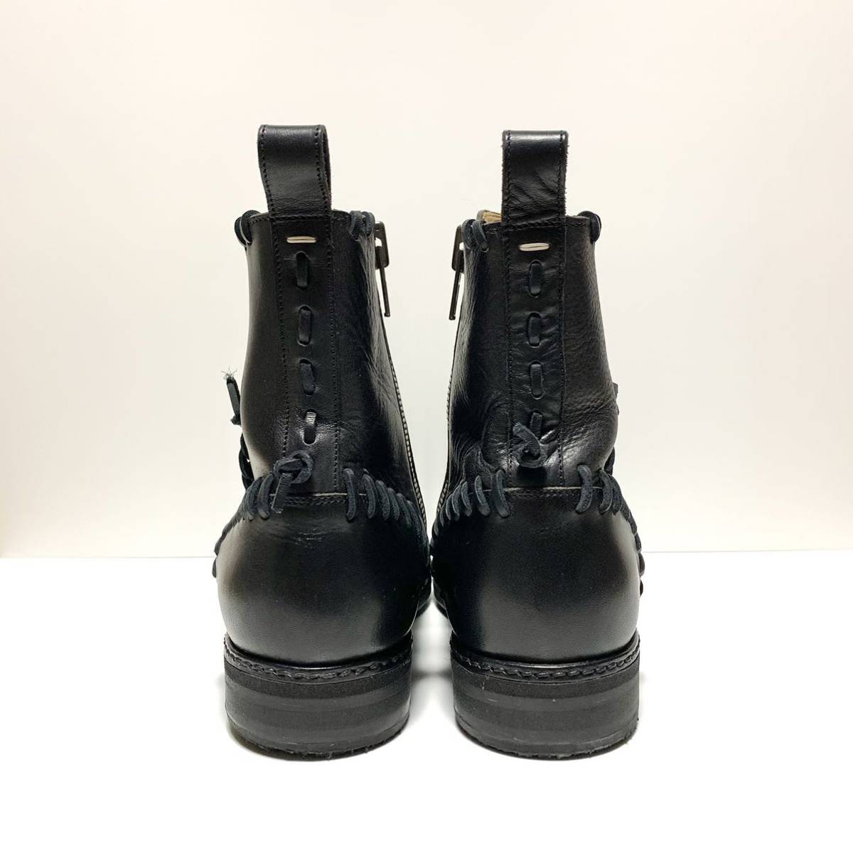 ☆良品 メゾンマルタンマルジェラ Margiela レザー ステッチ サイドジップ ブーツ 黒 size 37.5 イタリア製 MM6 アーティザナル 足袋_画像4