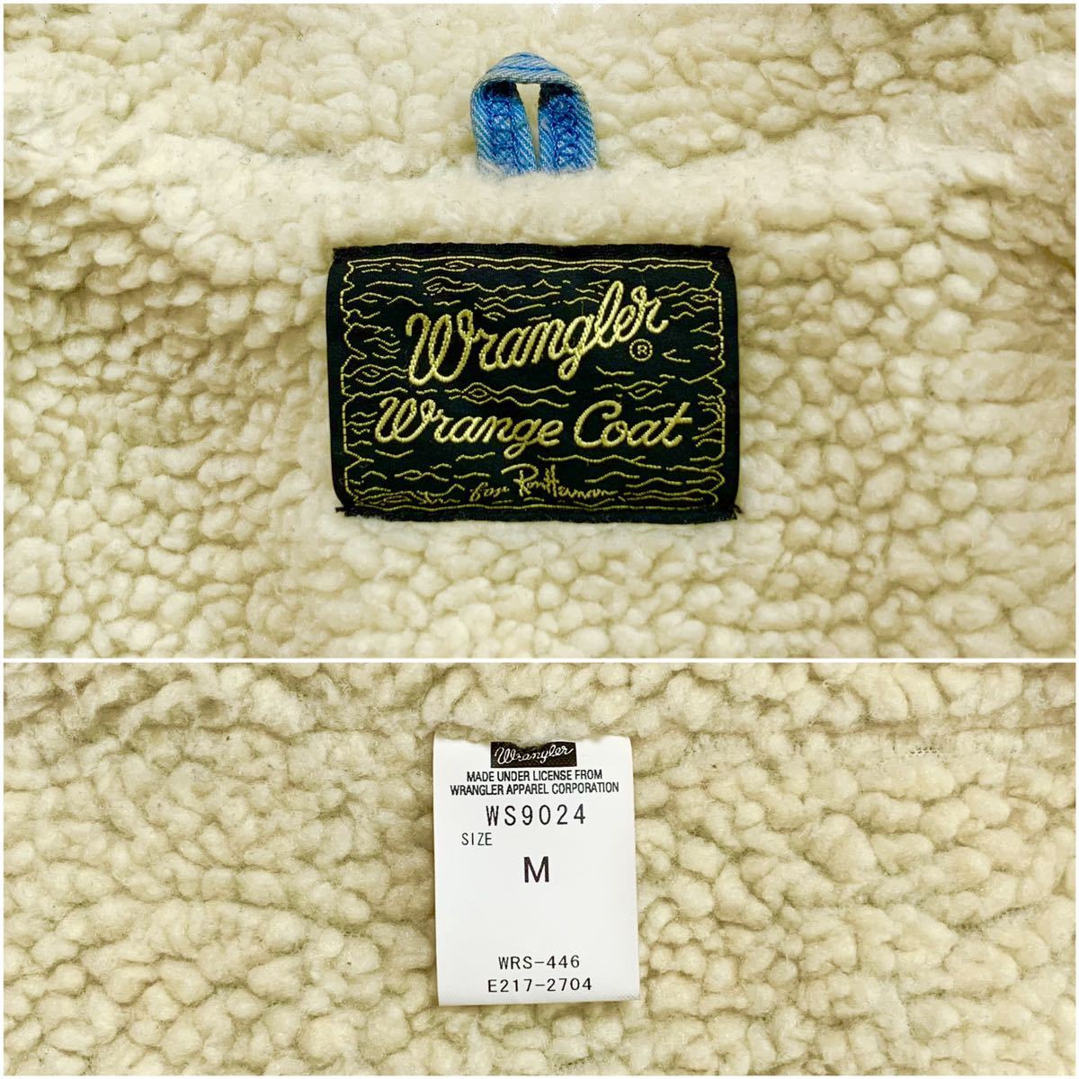 ☆良品 ラングラー × ロンハーマン 別注 後染め ランチコート ボア デニムジャケット size M コラボ Wrangler RonHerman Gジャン RHC 古着_画像10