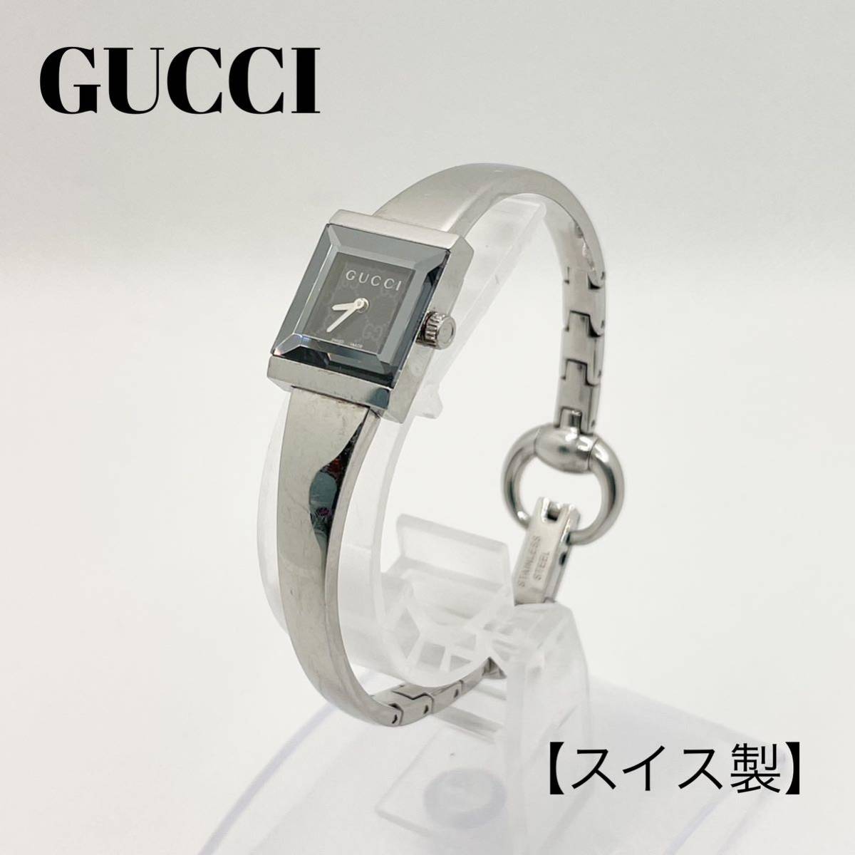 稼動品 GUCCI グッチ 6800L GGシェル文字盤 腕時計 バングル-