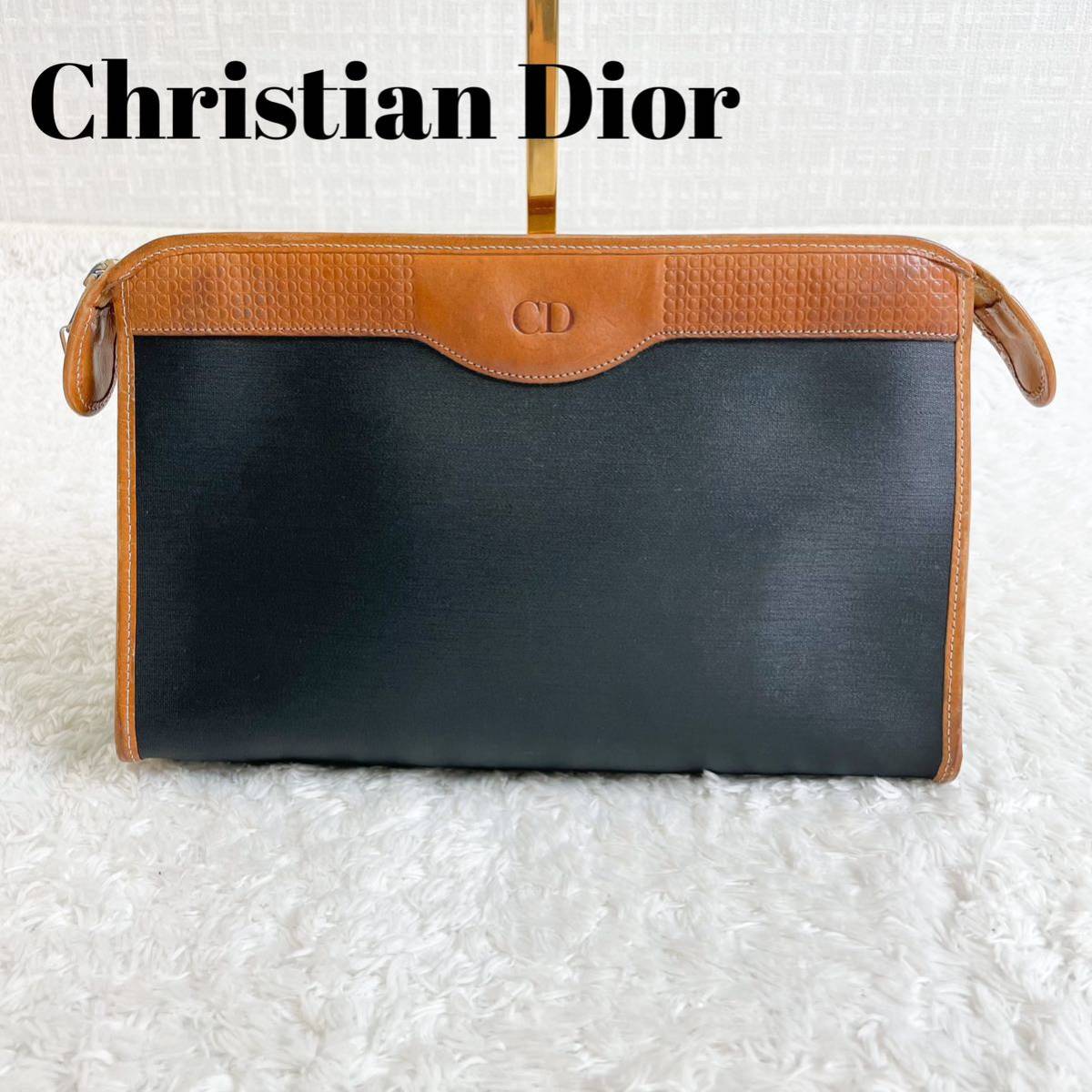Christian Dior クリスチャンディオールロゴレザークラッチバッグ-