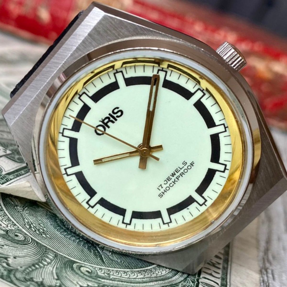 【個性的デザイン】★送料無料★ オリス ORIS メンズ腕時計 ホワイト 手巻き ヴィンテージ アンティーク_画像1