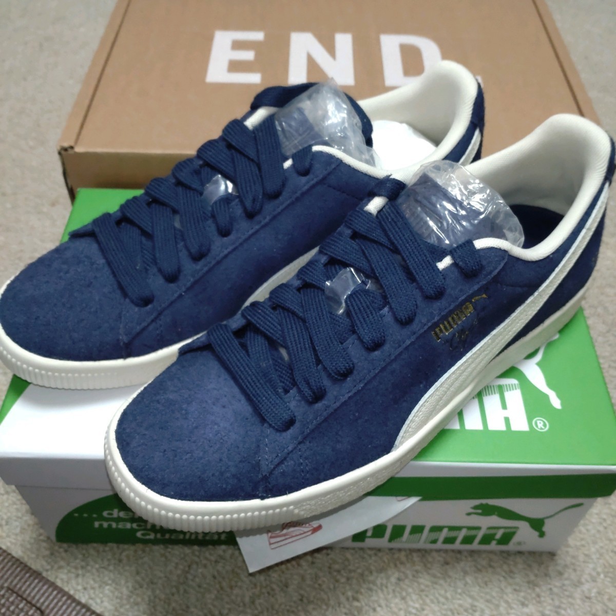 【26.5cm/US8.5】END. × Puma Clyde OG Navy エンド プーマ クライド ネイビー suede スエード 限定品 シリアルナンバー入り