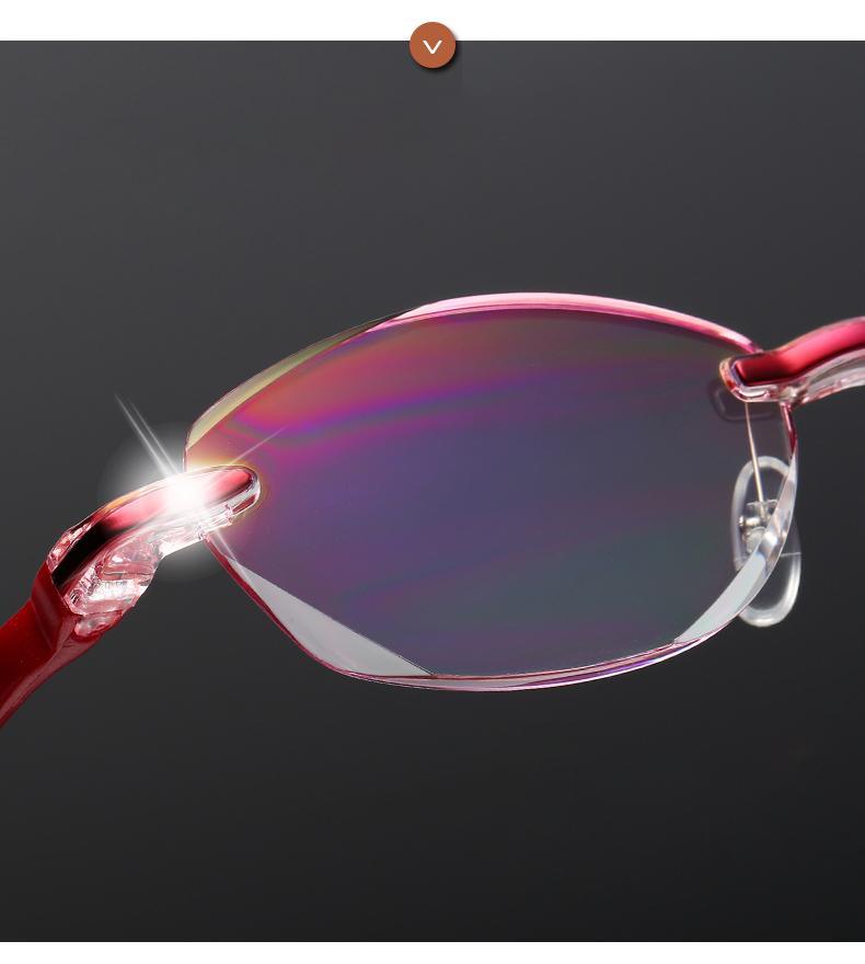 +4.0 blue light cut farsighted glasses feeling of luxury stylish . none rim less sini Agras lady's for women lovely two-point red 4 point set free shipping 