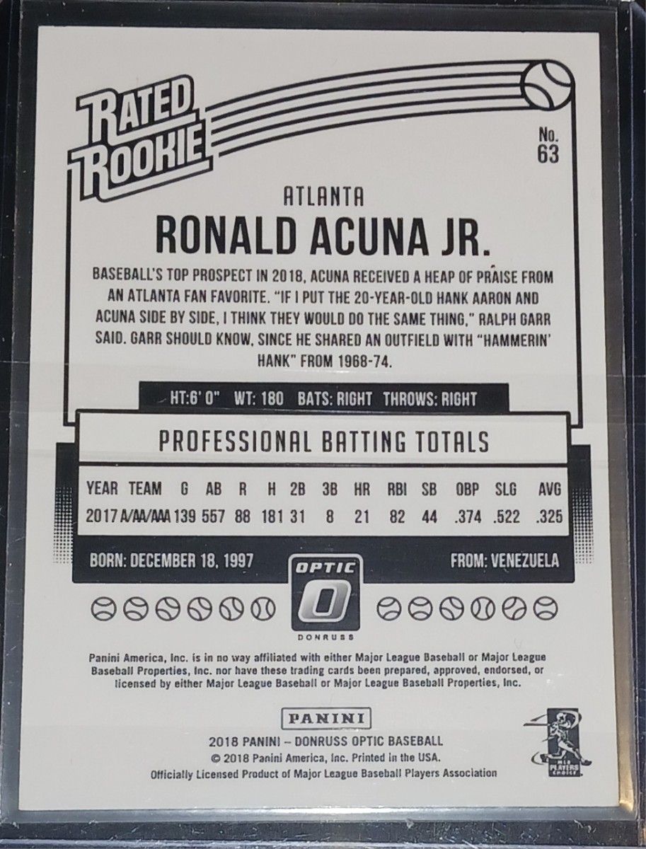 ronald acuna jr rc optic chrome mlb カード roo Rookie ルーキー