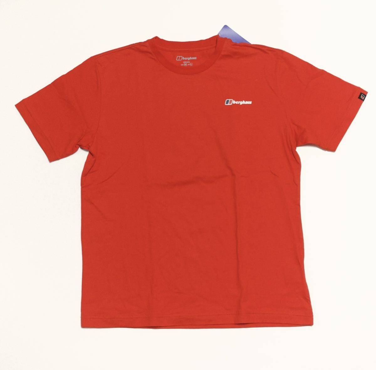 【新品タグ付き】berghaus バーグハウス Tシャツ ボルダリング 赤系 L ロゴ_画像1